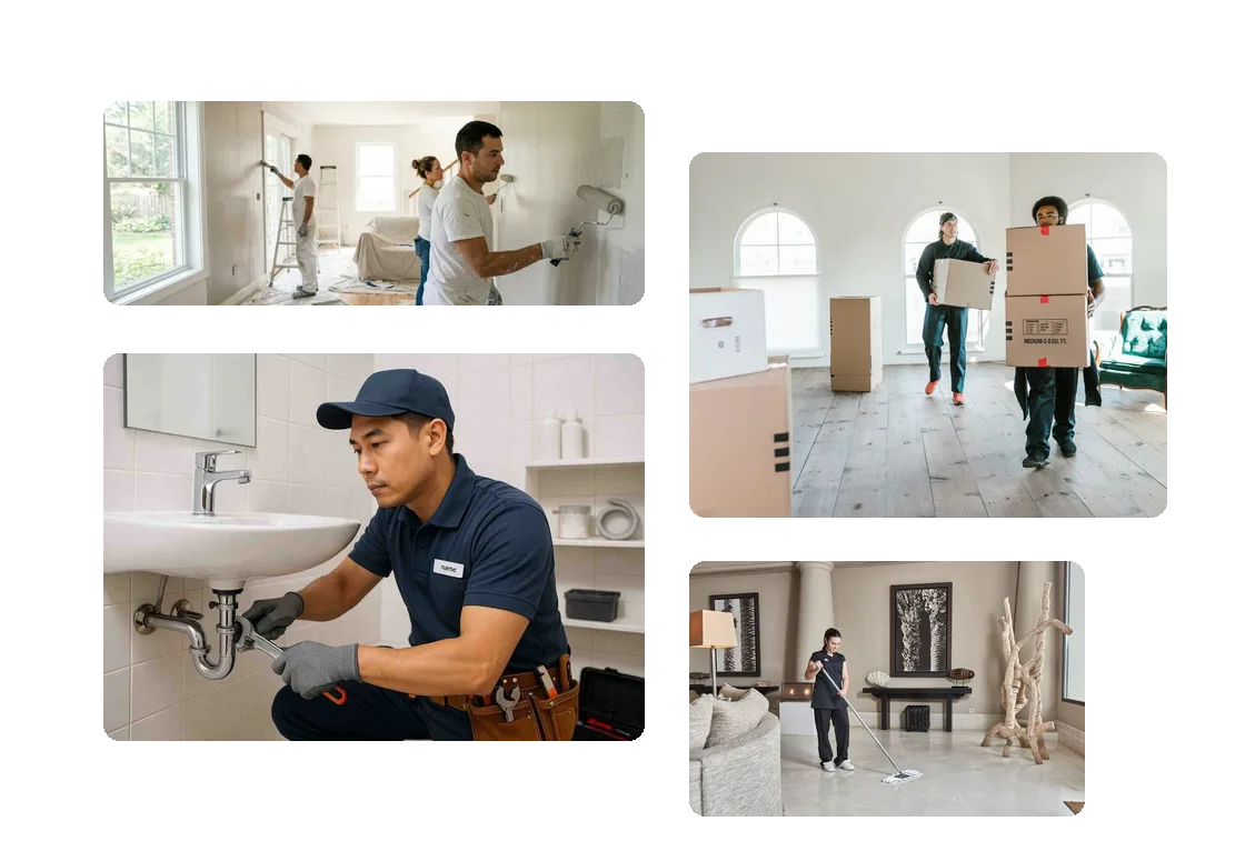 Pintor, canalizador, mudanceiros e profissional de limpezas a trabalhar: serviços ao domicílio que recebem mais chamadas com Google Ads